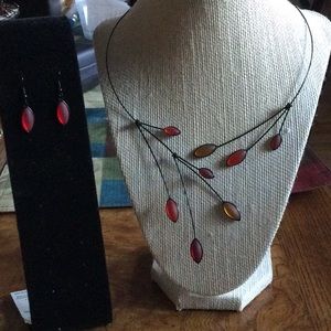 Stone Choker and Earrings
